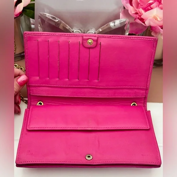 Pink Fendi Lambskin Wallet On Chain WOC - Picture 3 of 15
